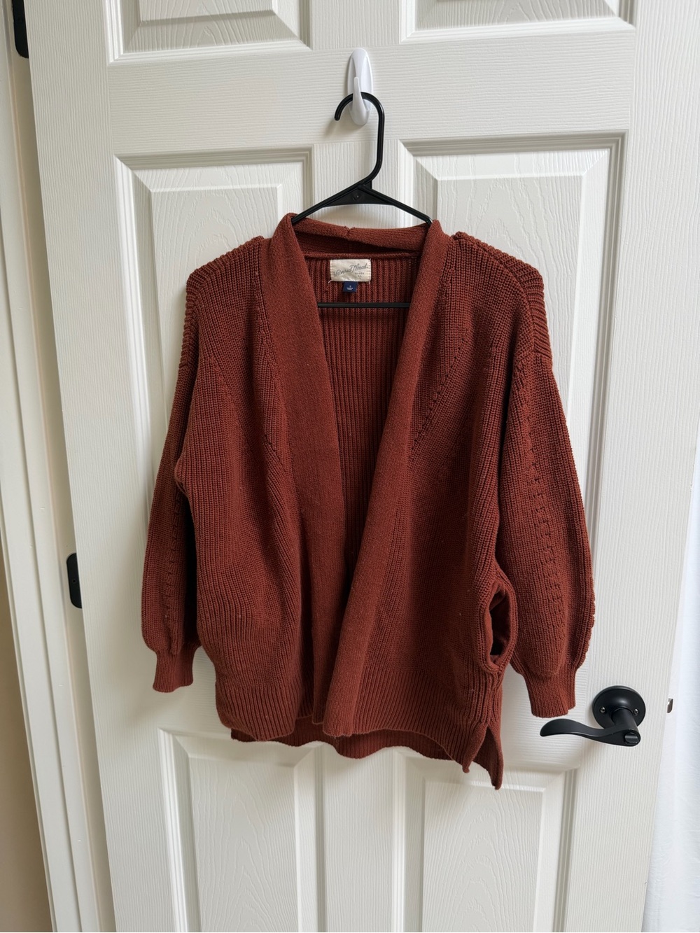 Universal Thread Open-Front Rust Brown Knit Cardigan